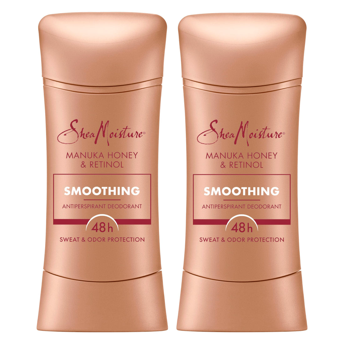 SheaMoisture Antiperspirant Deodorant Stick Smoothing Manuka Honey & Retinol (Pack of 2) for 48HR Sweat & Odor Protection with No Parabens & No Mineral Oil 2.6 oz