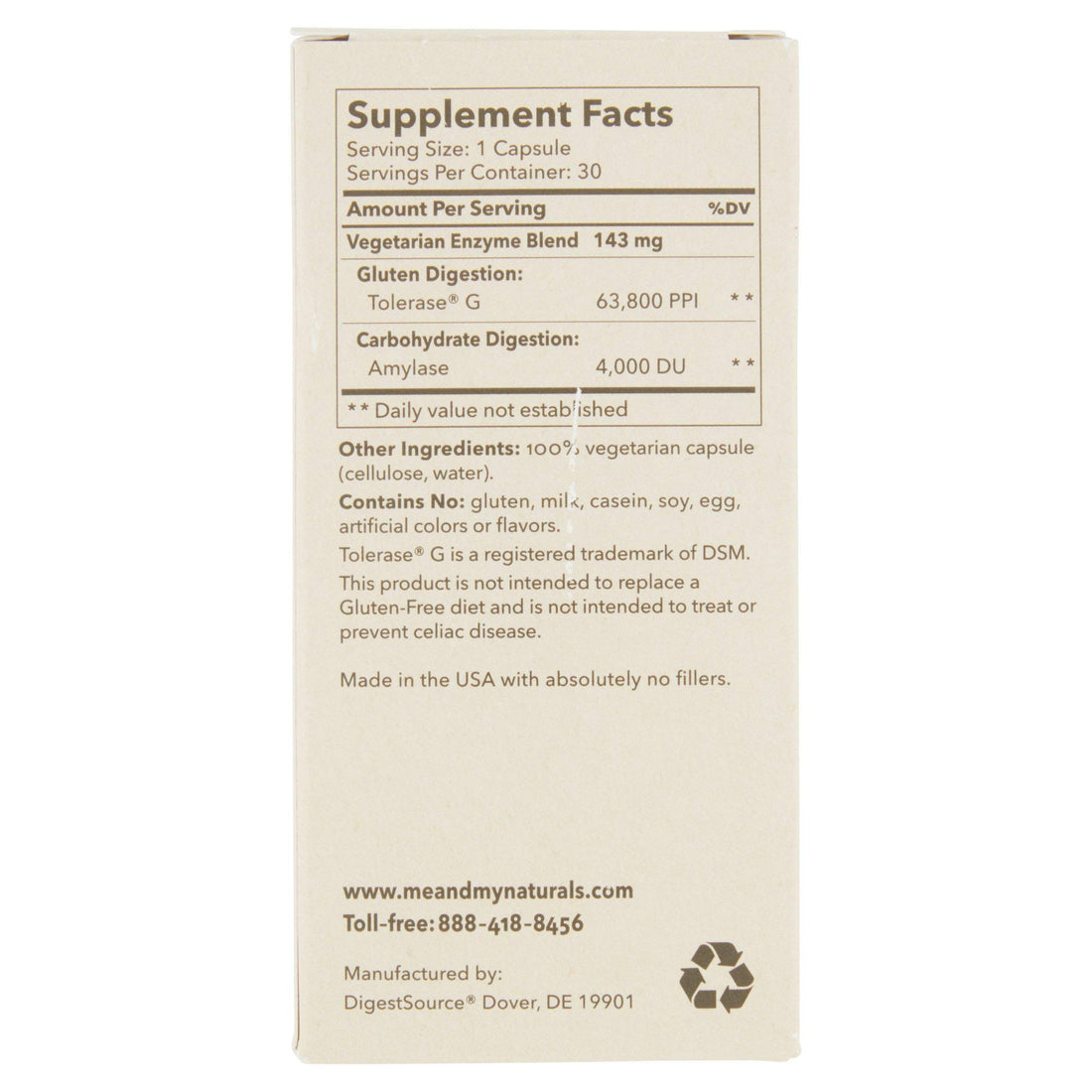 Me + My Gluten Assist Dietary Enzyme Supplement