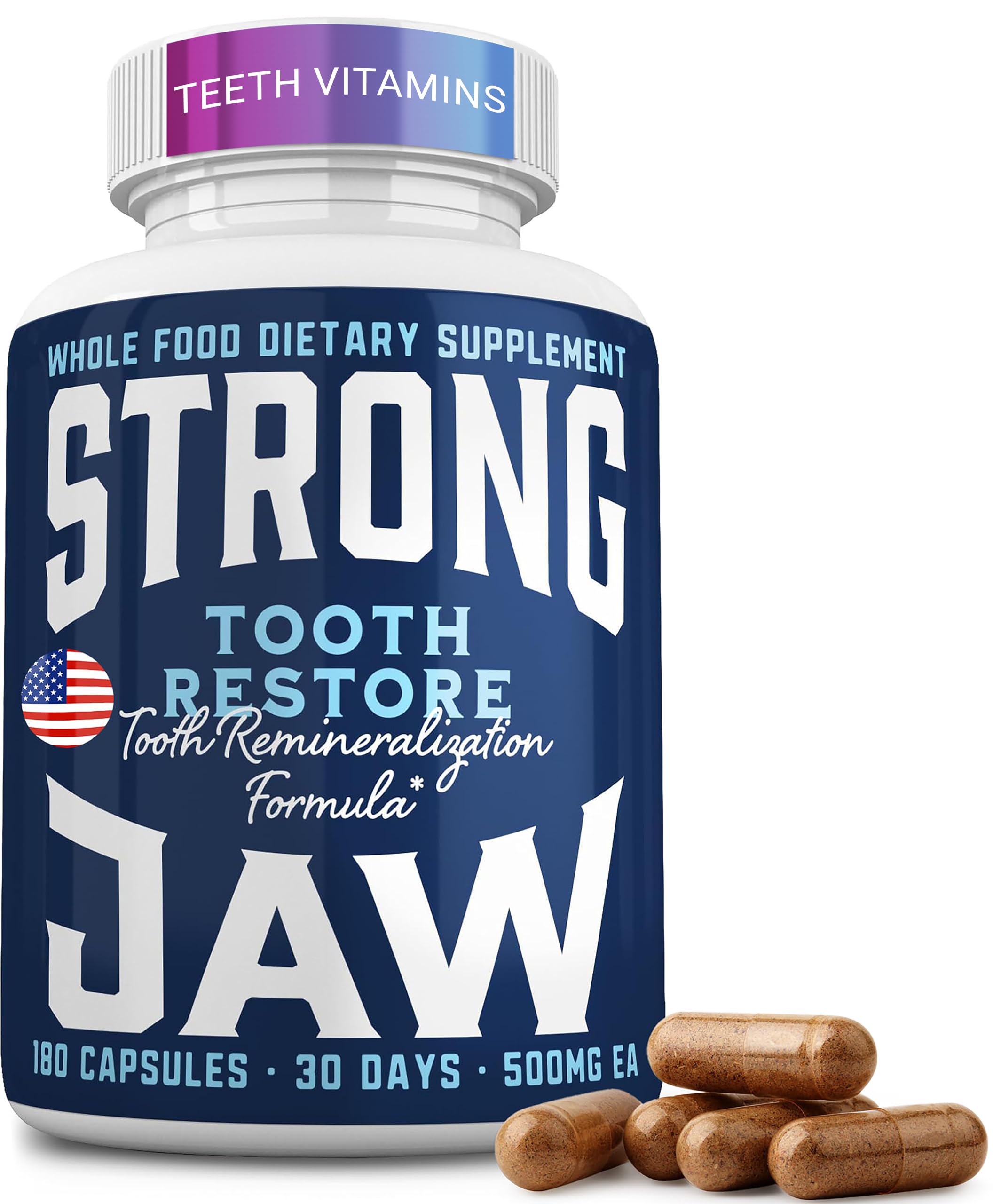 Tooth Restore Supplement for Tooth Remineralization, Teeth Remineralization & Teeth Health, Oral Health Remineralizing Tooth Powder Capsules, Teeth and Gum Vitamins, Remineralize Teeth Vitamins
