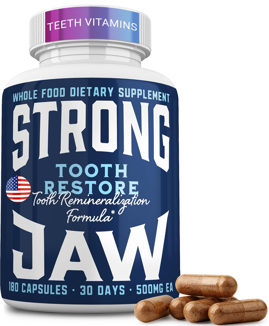 Tooth Restore Supplement for Tooth Remineralization, Teeth Remineralization & Teeth Health, Oral Health Remineralizing Tooth Powder Capsules, Teeth and Gum Vitamins, Remineralize Teeth Vitamins