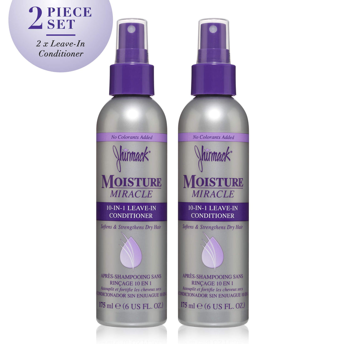 jhirmack 10-in-1 Leave-In Conditioner Spray | Heat Protectant | Detangles, Softens, Repairs & Adds Shine | Made with Vitamin E & B5 | Set of 2