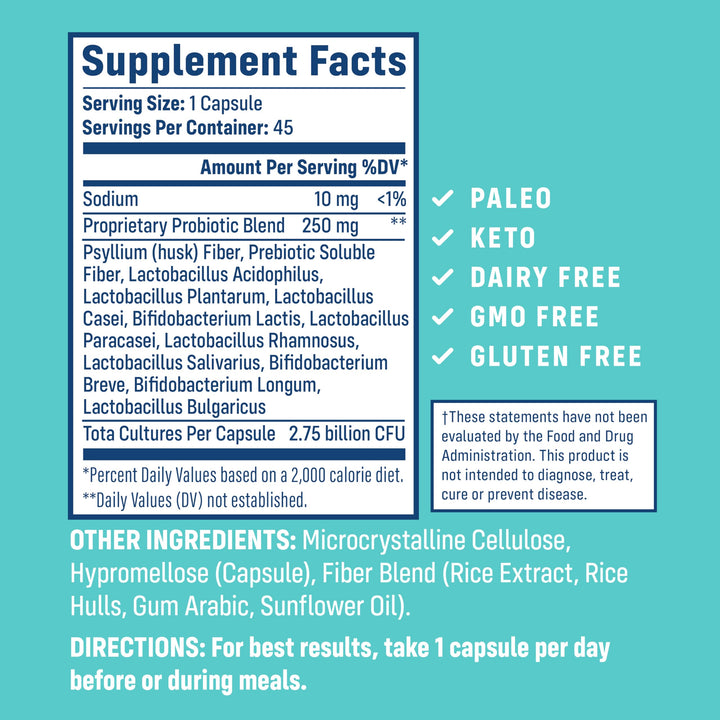 NativePath Daily Probiotic, 10-Strain Custom Blend Probiotics Supplement for Men and Women, 82 Billion CFUs - 45 Count