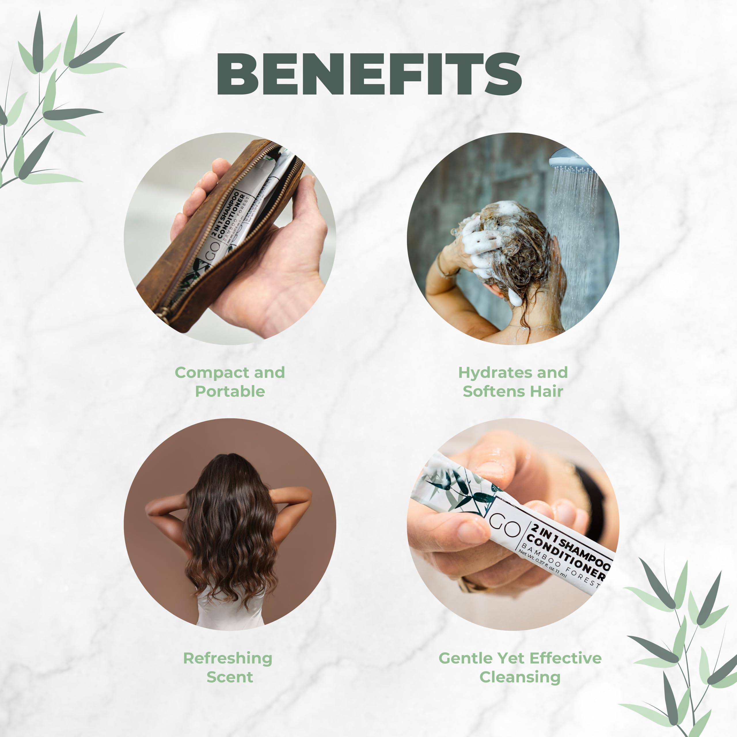 Travel Size Shampoo and Conditioner Set of 20 – 2 in 1 Single Use Travel Shampoo and Conditioner (Sulfate Free) - Hotel Amenities, Homeless Care Kit.