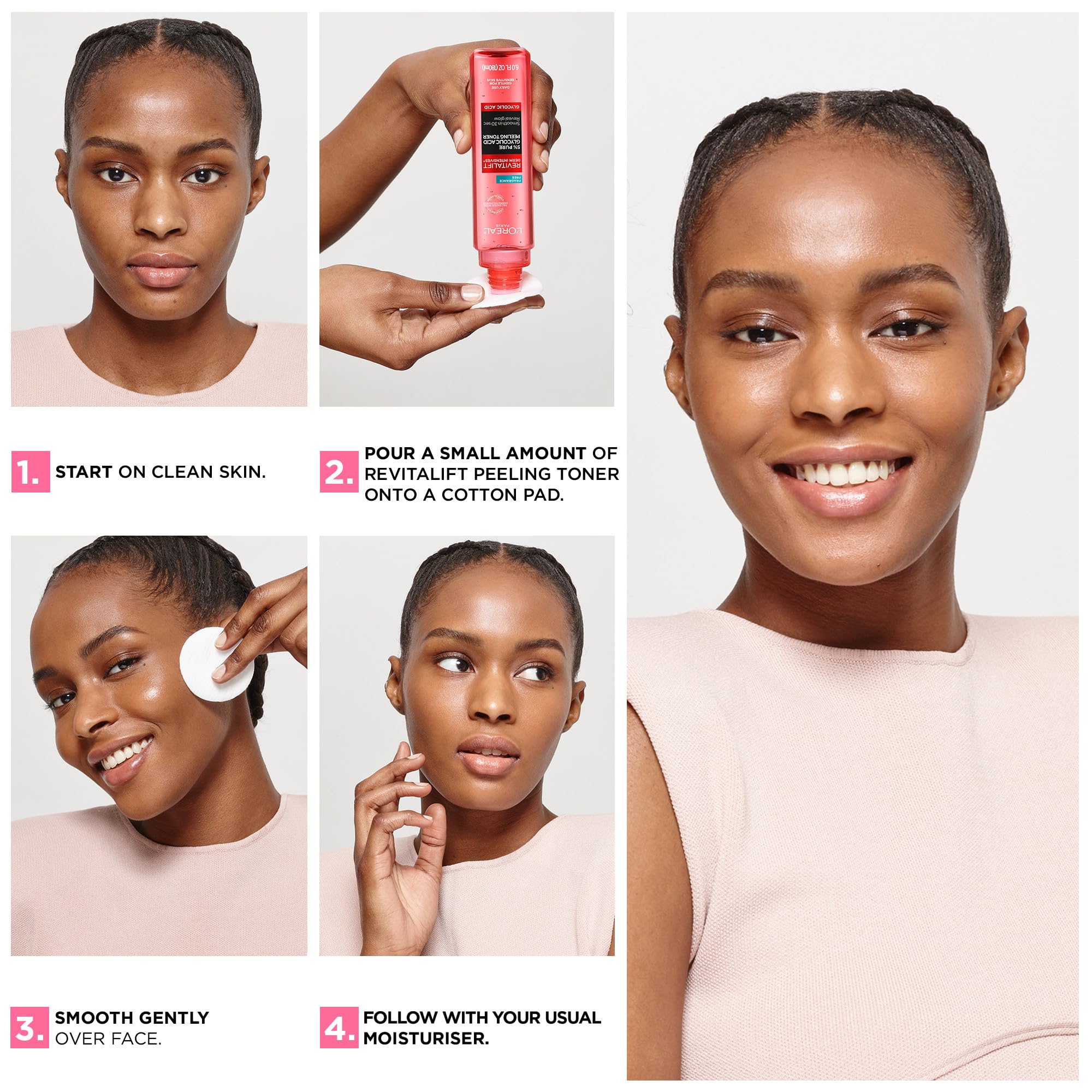 L'Oreal Paris Revitalift 5% Pure Glycolic Acid Peeling Toner with Aloe Vera, Alcohol Free, Fragrance Free 6 fl oz