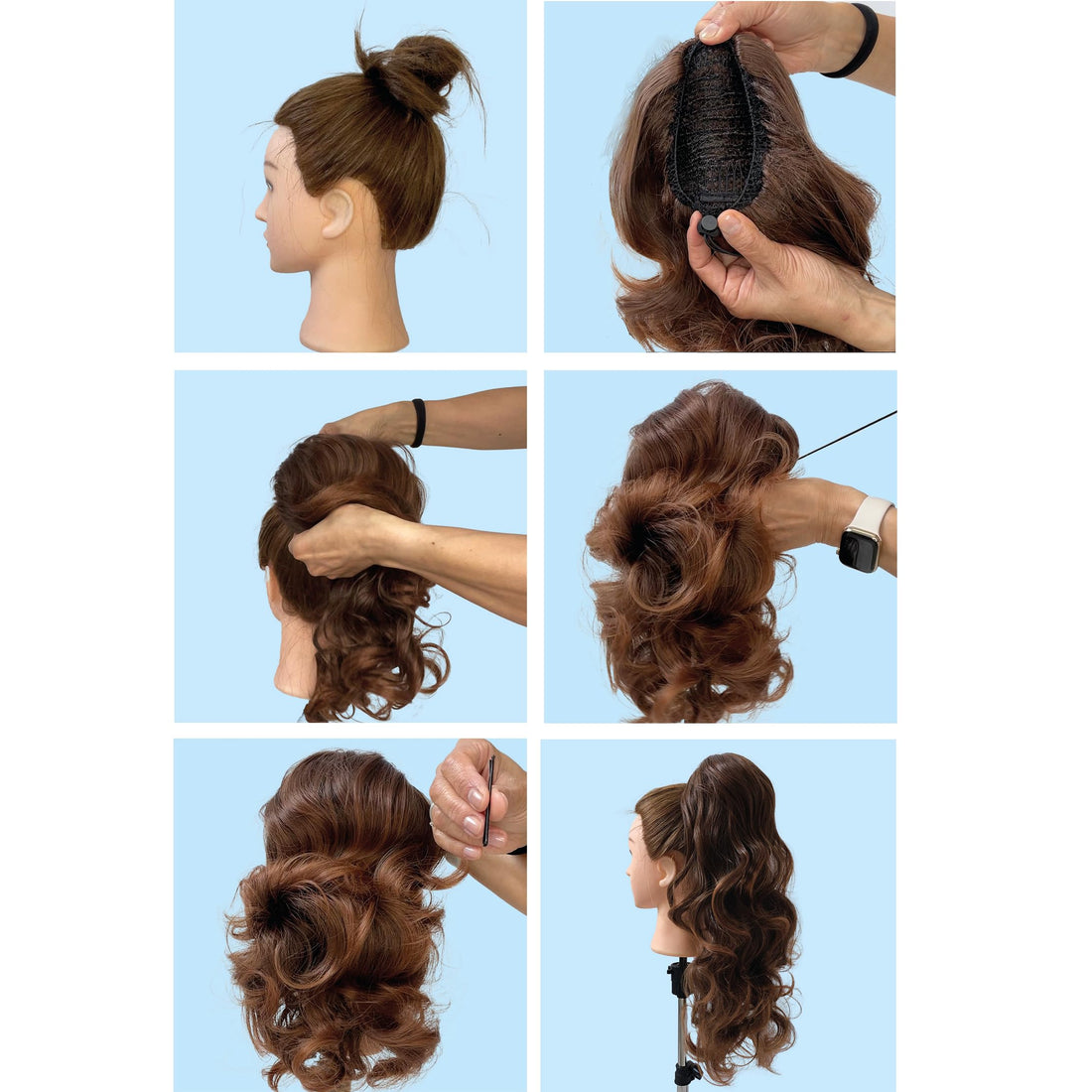 PRTTYSHOP Hair Piece Pony Tail Extension Draw String Voluminous Curly Heat-Resisting 22 black #1 PH9