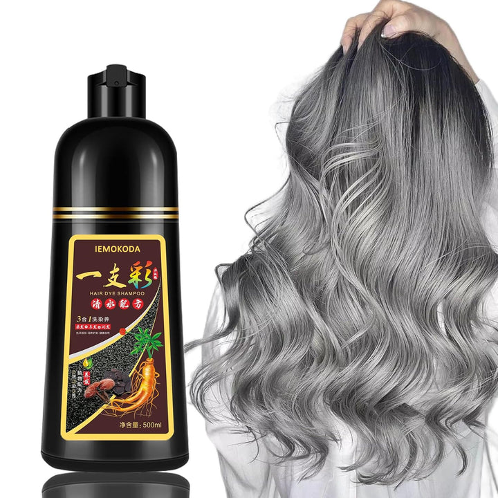 Fvquhvo Silver Gray Hair Dye Shampoo, Instant Hair Color Shampoo, Silver Shampoo Hair Dye for Women Men, Lasting Shampoo Para Canas & Champu Para Canas, Shampoo Para Pintar el Cabello