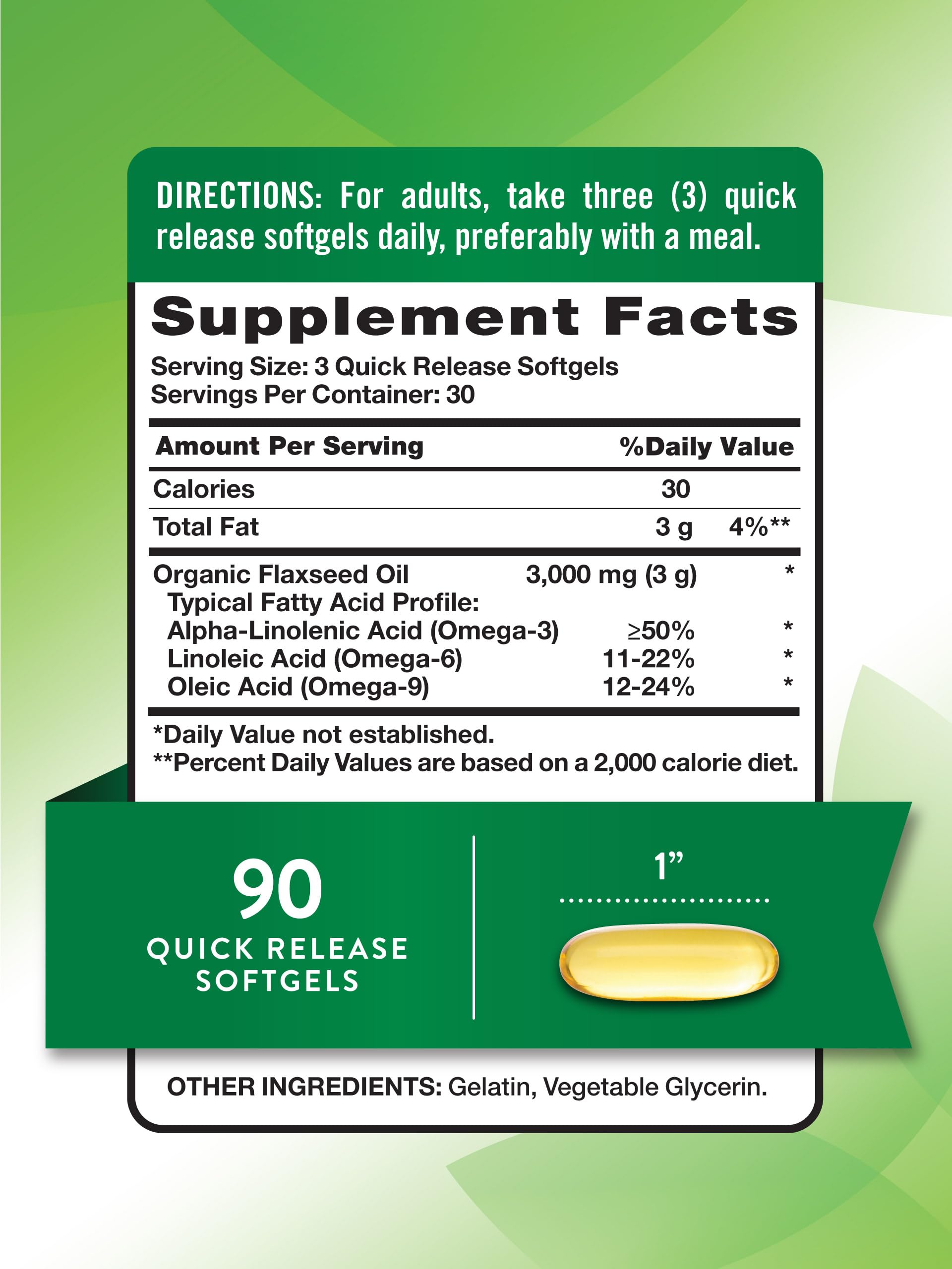 Nature's Truth Flaxseed Oil Softgels | 90 Count | Cold Pressed, Non-GMO & Gluten Free Supplement