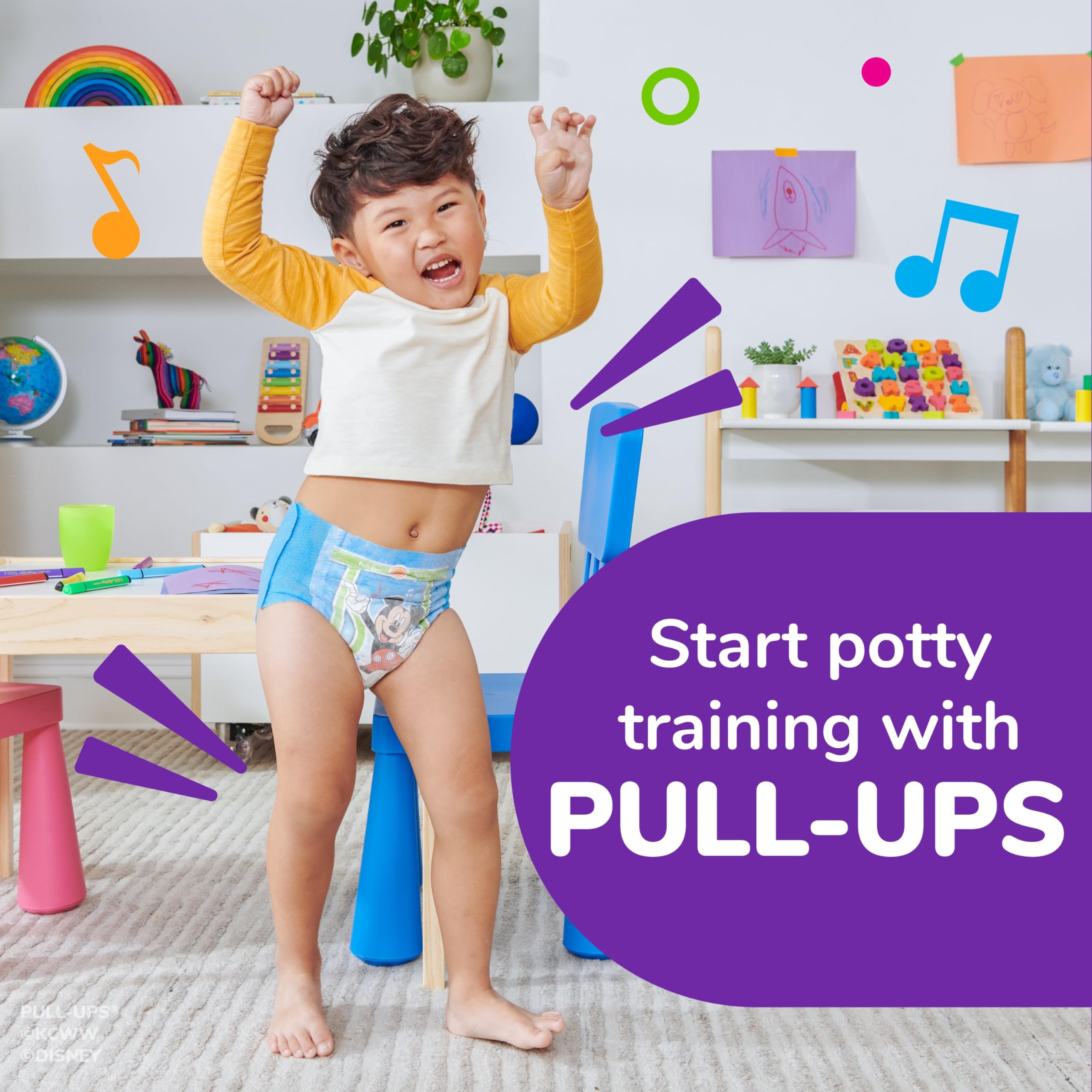 Pull-Ups Boys' Potty Training Pants, Size 4T-5T Training Underwear (38-50 lbs), 74 Count