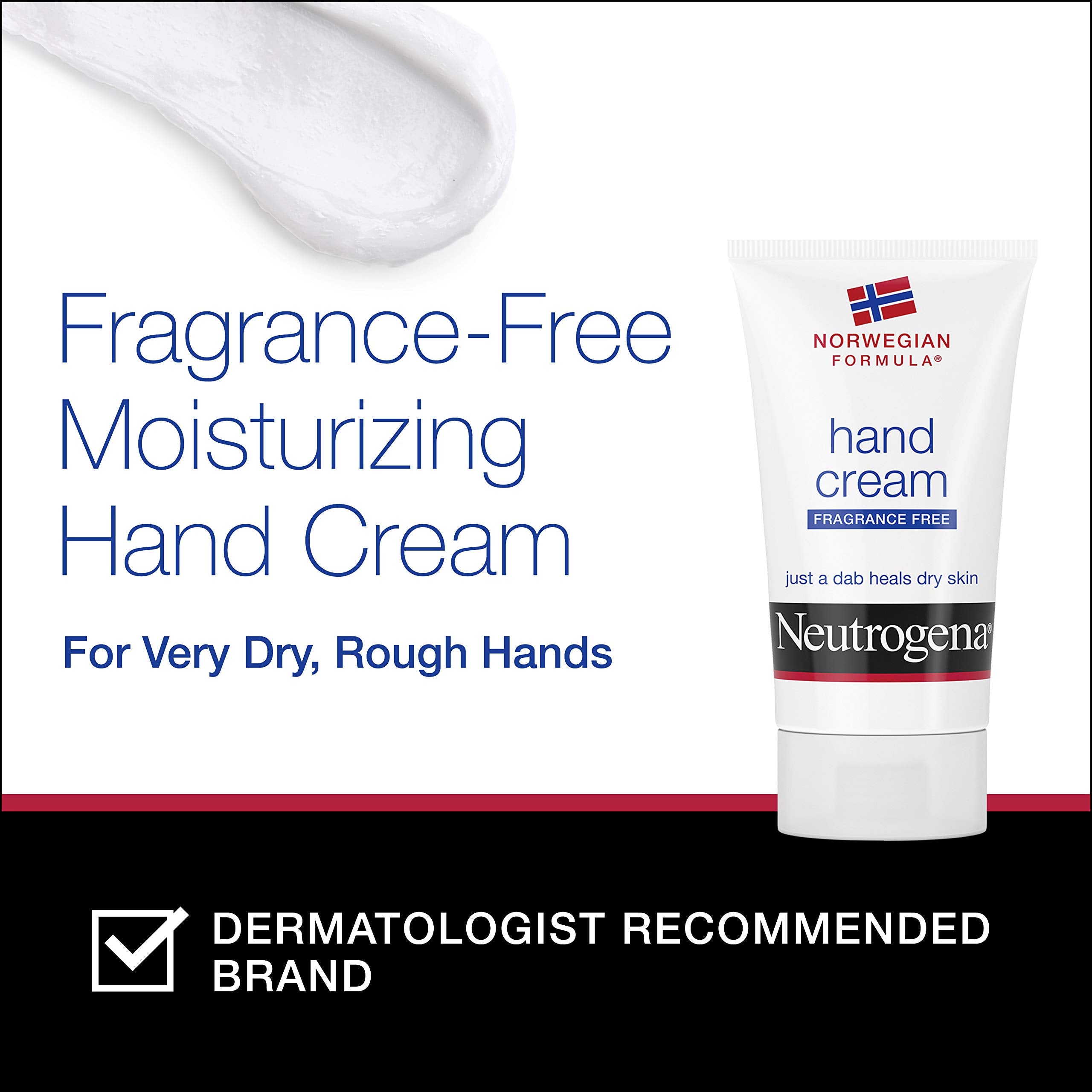 Neutrogena Norwegian Formula Moisturizing Hand Cream Formulated with Glycerin for Dry, Rough Hands, Fragrance-Free Intensive Hand Cream, 2 oz