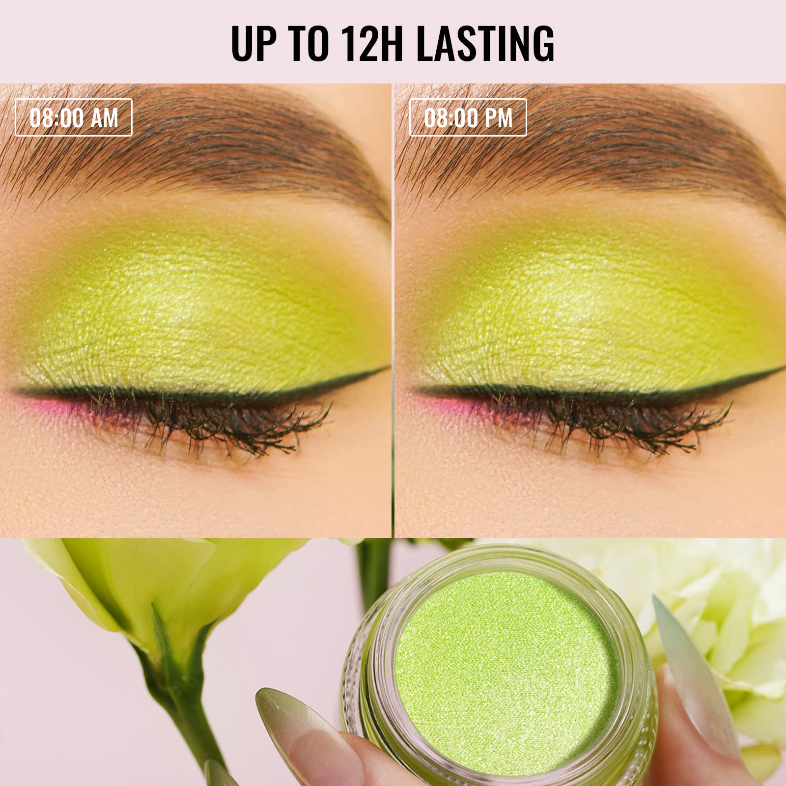 Oulac Shimmer Cream Eyeshadow also for Highlighter Blendable Eye Shadow Waterproof&Long Lasting with Moisturizing Formula Soft Shimmer Eye Make-up,Vegan & Cruelty-Free,6g P06