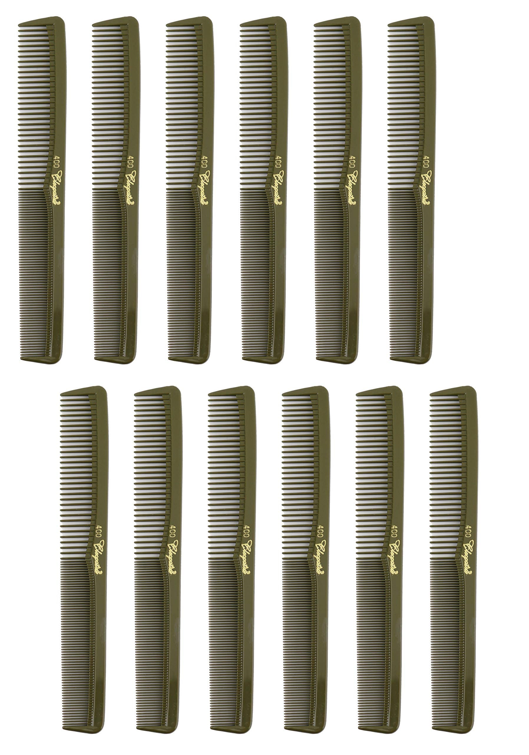 7 inch All Purpose Hair Comb. Hair Cutting Combs. Barbers & Hairstylist Combs. Olive. 12 Units.