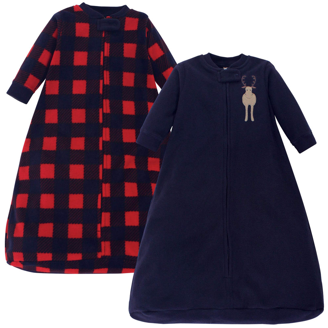 Hudson Baby Unisex Baby Long-Sleeve Fleece Sleeping Bag, Forest Moose, 0-9 Months