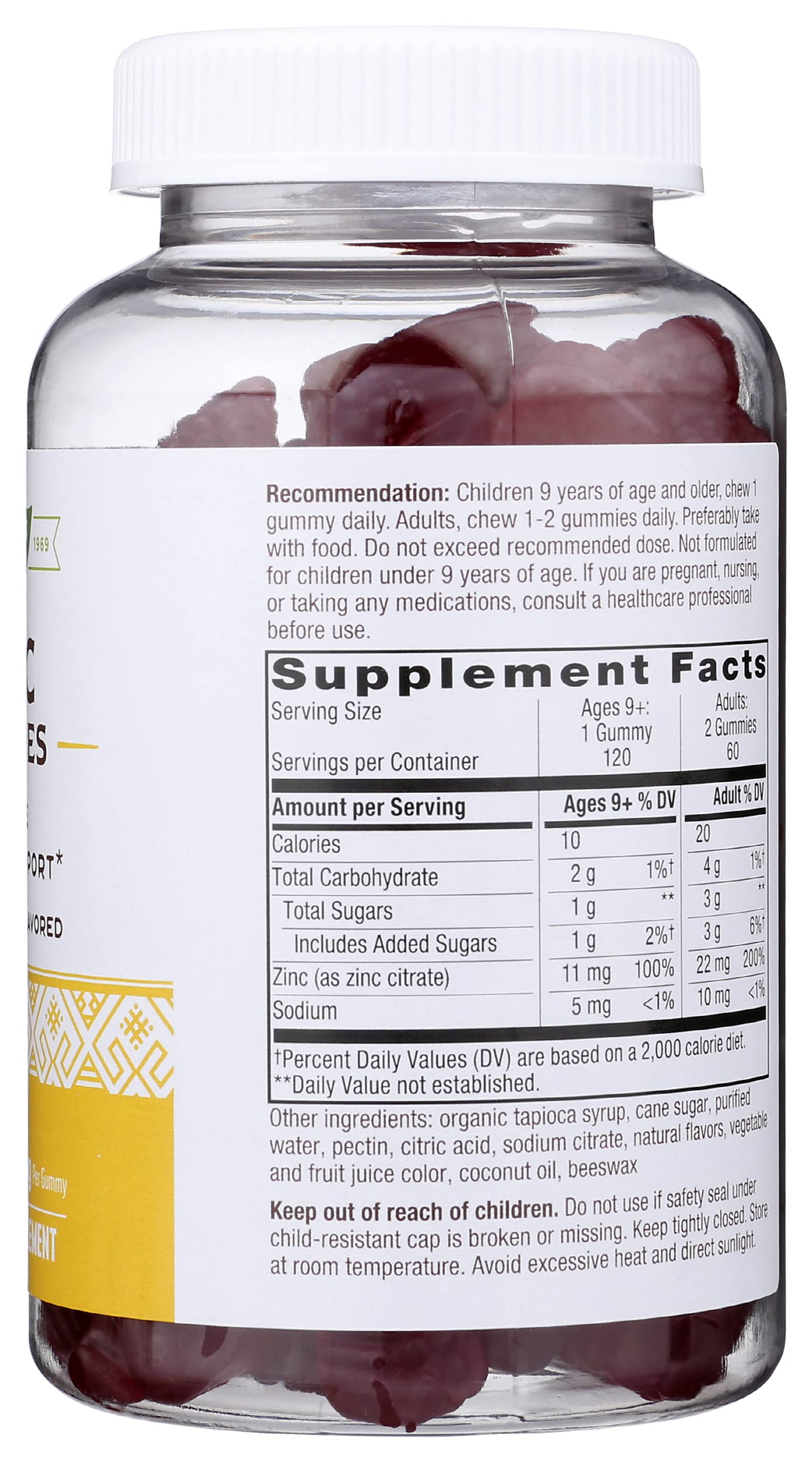 Nature's Way Zinc Gummies, Cruelty Free, Environmentally Friendly, 120 Gummies (Pack of 1)