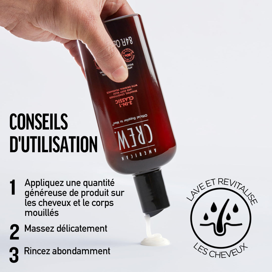 American Crew 3-in-1 Shampoo and Conditioners 33.8 Fluid Ounce