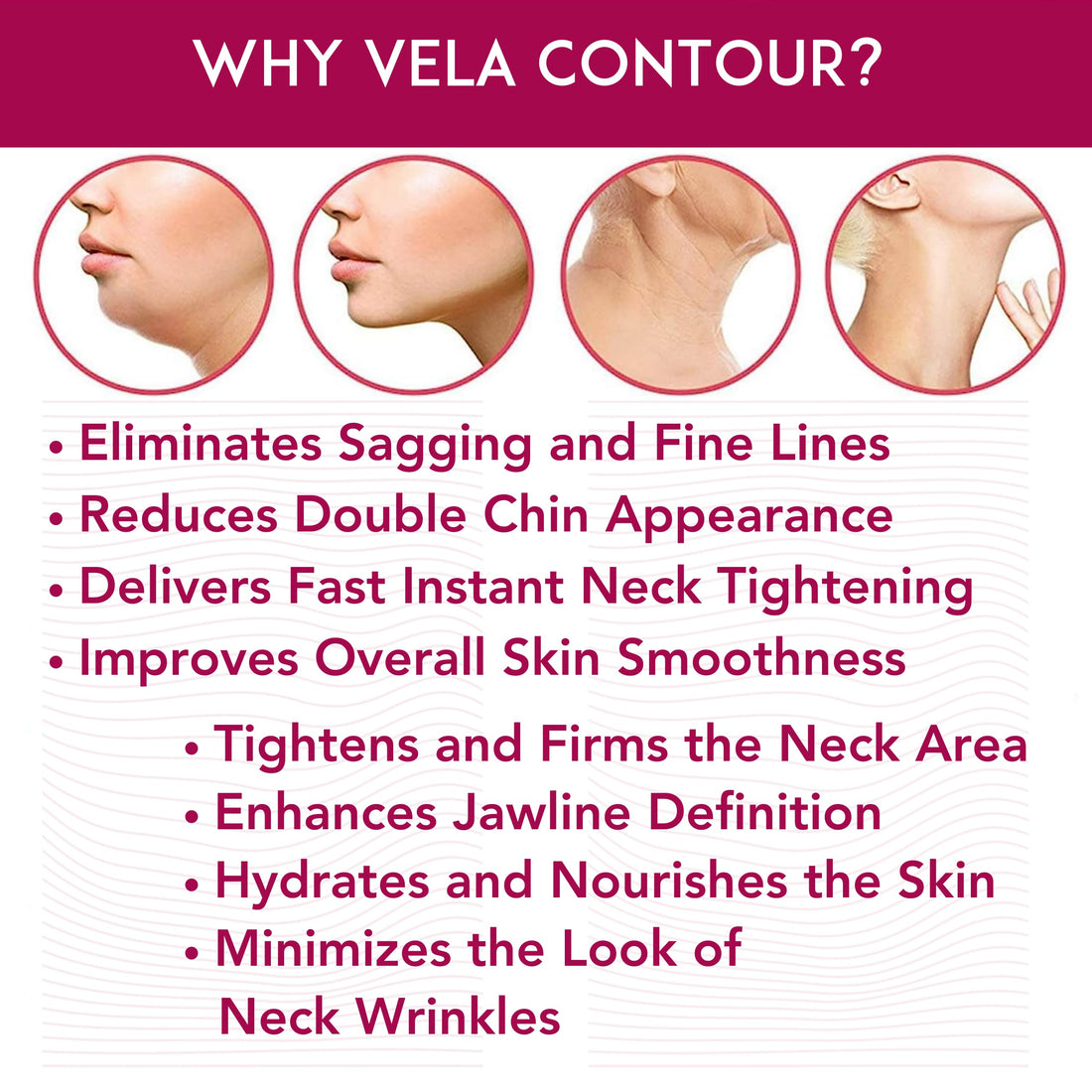 Vela Contour Double Chin Reducer Neck Line Face Lift Slim (Cream Masks Belt)