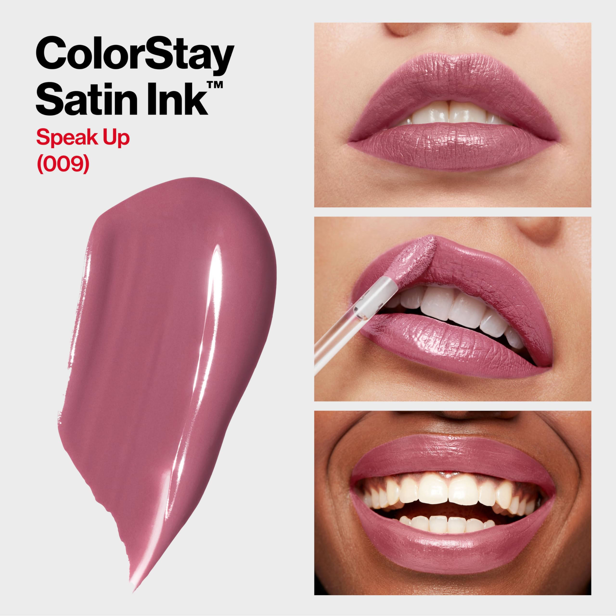 Revlon ColorStay Satin Ink Liquid Lipstick, Longwear Rich Lip Colors, Formulated with Black Currant Seed Oil, 009 Speak Up, 0.17 fl. oz.
