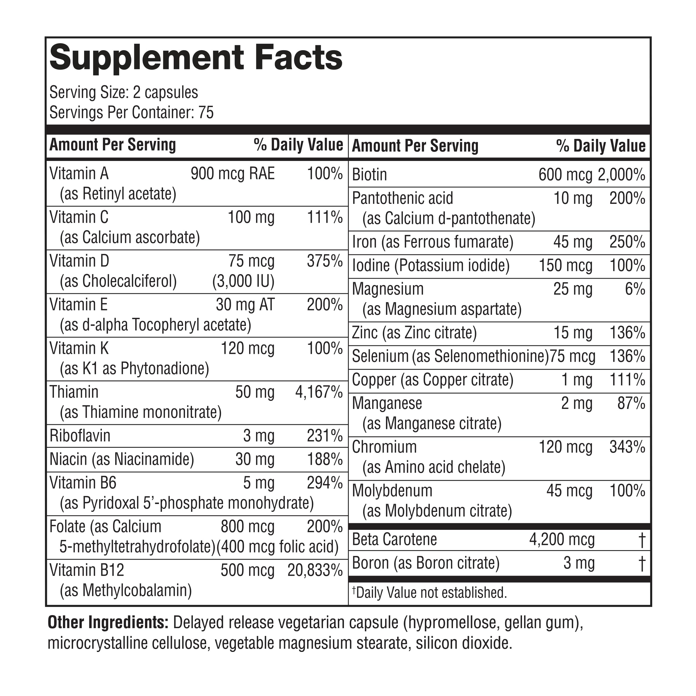 Youtheory High Potency Multi GLP-1 Support - High Absorption Multivitamins - for Immune Support & Bone Health - Gentle on Stomach - Vitamin D, C, Iron & More - 150 Vegetarian Capsules