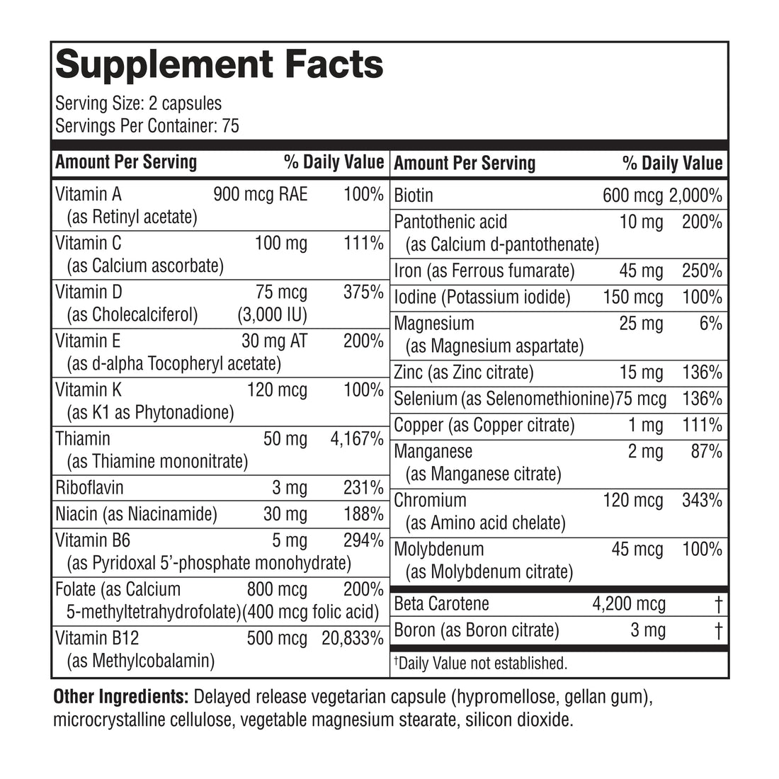 Youtheory High Potency Multi GLP-1 Support - High Absorption Multivitamins - for Immune Support & Bone Health - Gentle on Stomach - Vitamin D, C, Iron & More - 150 Vegetarian Capsules