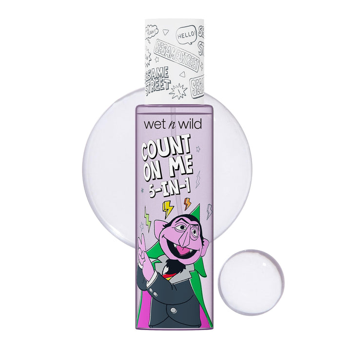 wet n wild Sesame Street 5-in-1 Prime & Set Face Mist, Floral Scented Makeup Setting Spray with Hyaluronic Acid & Niacinamide, Cruelty-Free - Count On Me