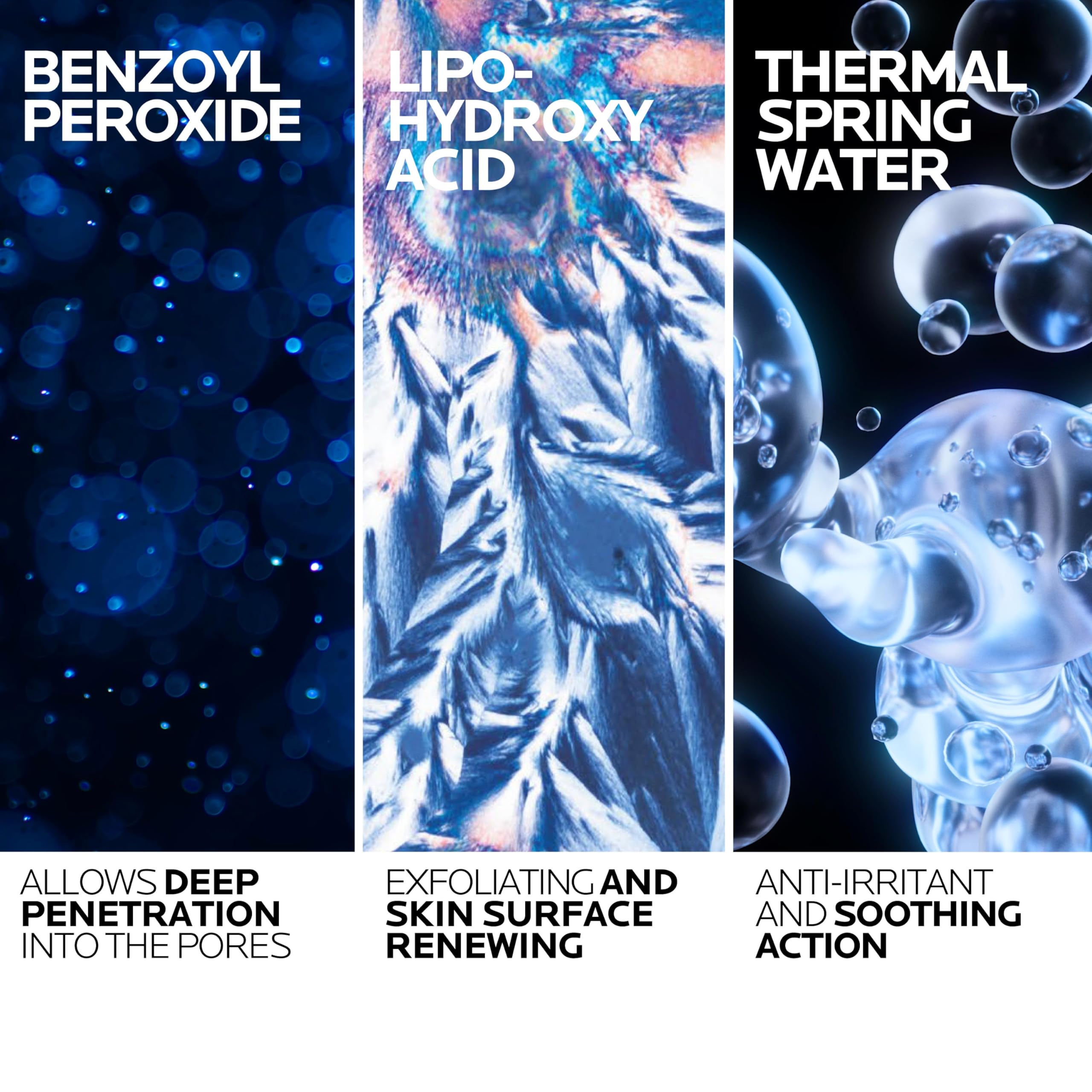 La Roche-Posay Effaclar Dual Acne Face Wash With 4% Benzoyl Peroxide & LHA Exfoliant, Acne Treatment Help Clear & Prevent Blemishes, Paraben Free & Oil Free Wash, 6.76 Fl Oz