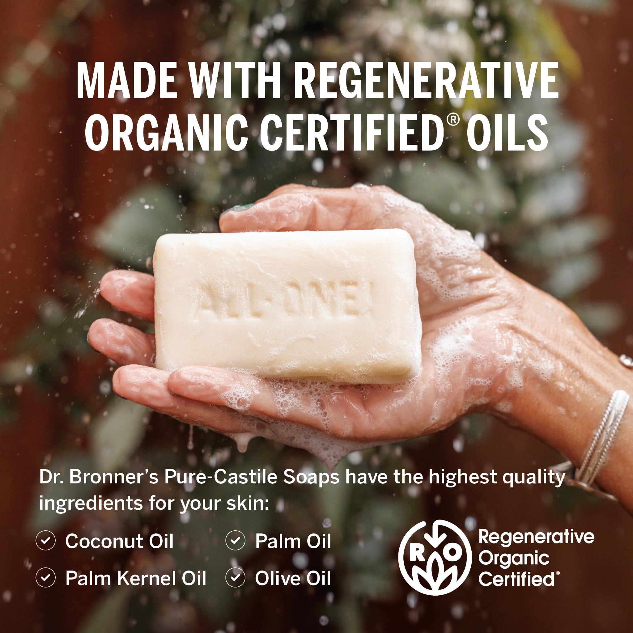 Dr. Bronner's Organic Pure Castile Bar Soap, Peppermint, 5 oz, 2 pk