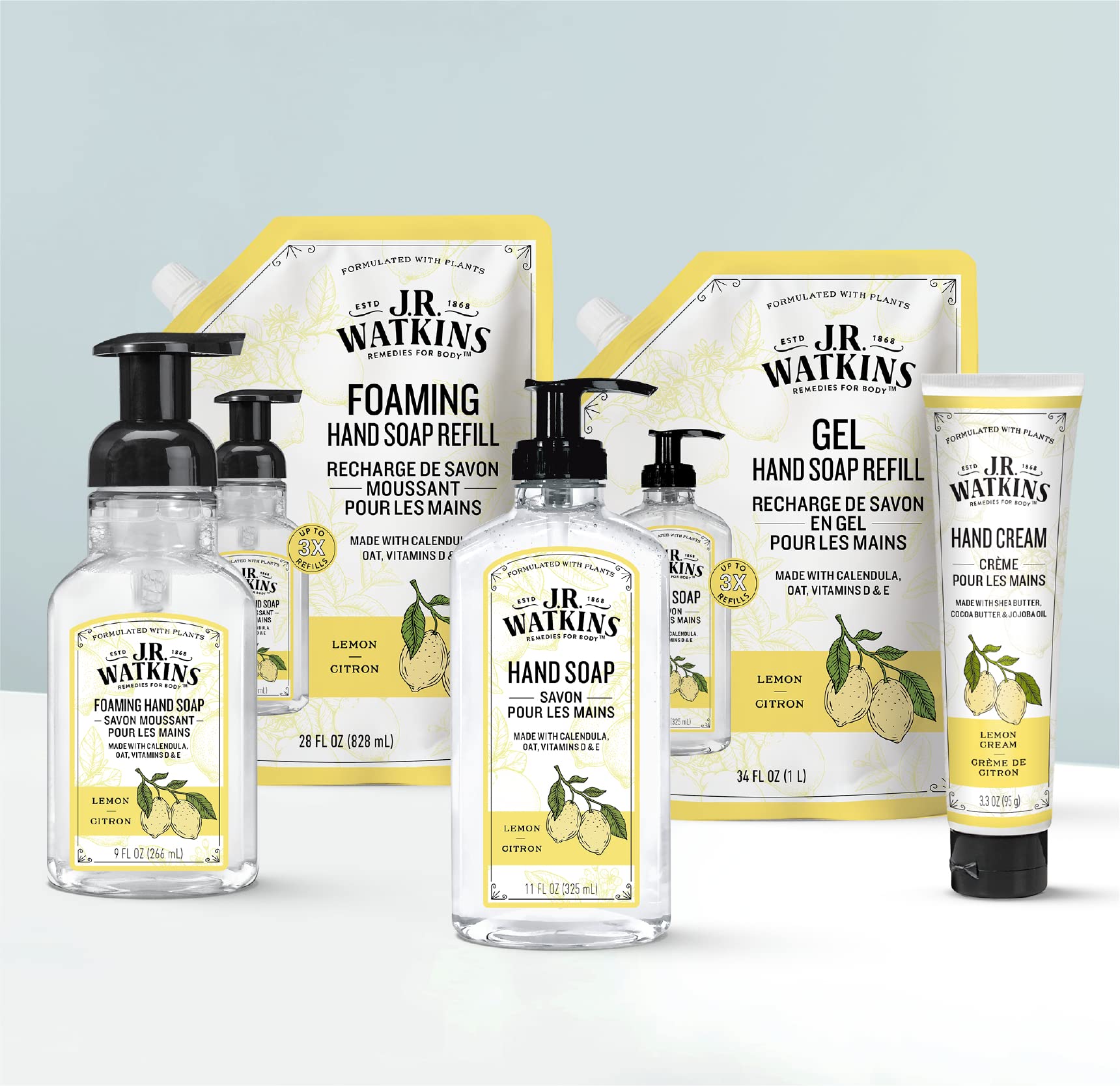 J.R. Watkins Natural Foaming Hand Soap, Lemon, 9 Ounce (pack of 6)