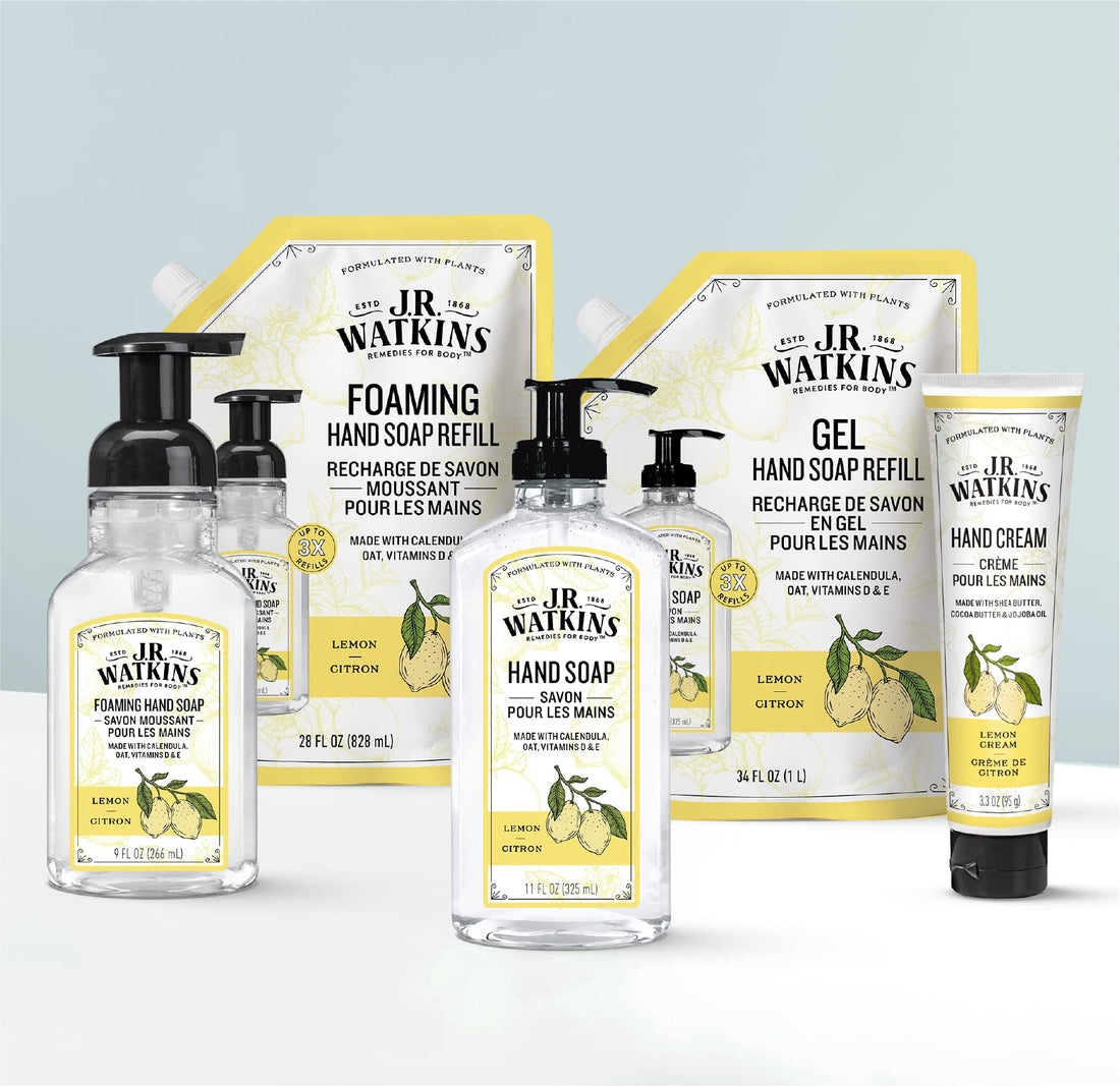 J.R. Watkins Natural Foaming Hand Soap, Lemon, 9 Ounce (pack of 6)
