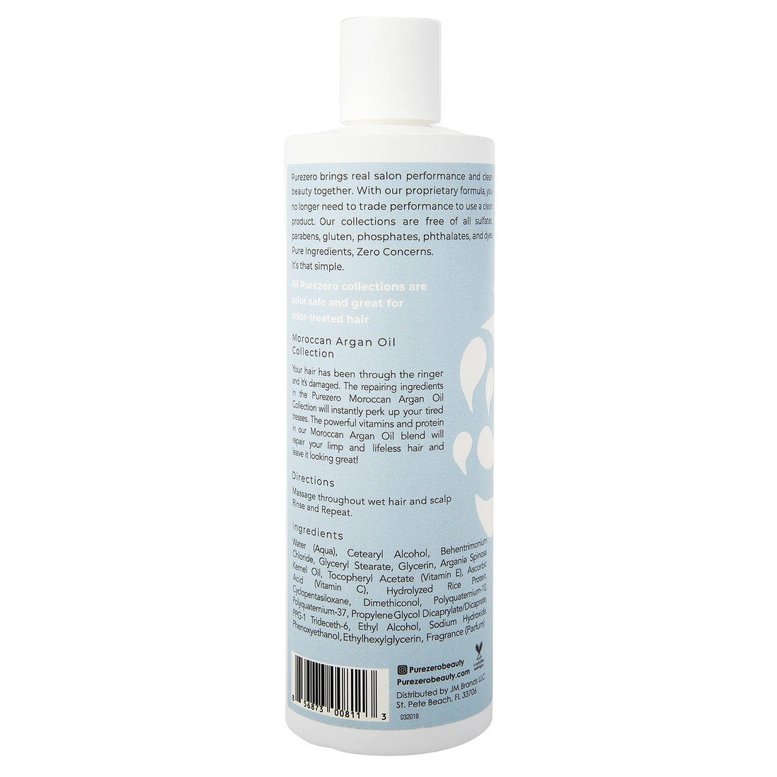 Purezero Moroccan Argan Oil Conditioner - 12 Fl Ounces - Repair Damaged Hair - Restore Strength, Shine & Softness - Zero Sulfates, Parabens, Dyes, Gluten - 100% Vegan & Cruelty Free