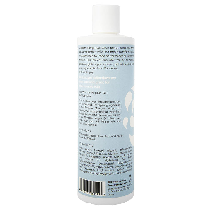 Purezero Moroccan Argan Oil Conditioner - 12 Fl Ounces - Repair Damaged Hair - Restore Strength, Shine & Softness - Zero Sulfates, Parabens, Dyes, Gluten - 100% Vegan & Cruelty Free