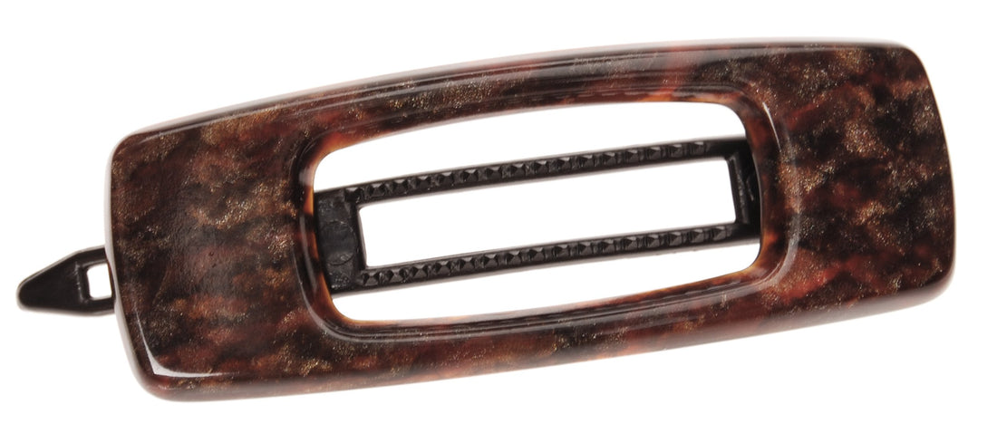 Mojave: France Luxe Mini Cutout Rectangle On Plastic Tige Boule Barrette - Mojave