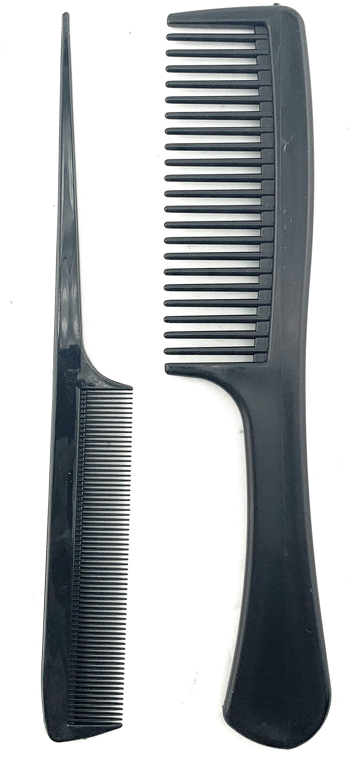 G.B.S 6 Pieces Black 5in Course Fine Pocket Rat Tail Comb Palm Portable Beard Shower Shampoo, Scalp Massage Brush 8.5in Comb 8.5in Tangle Travel Light Weight Head Scrubber