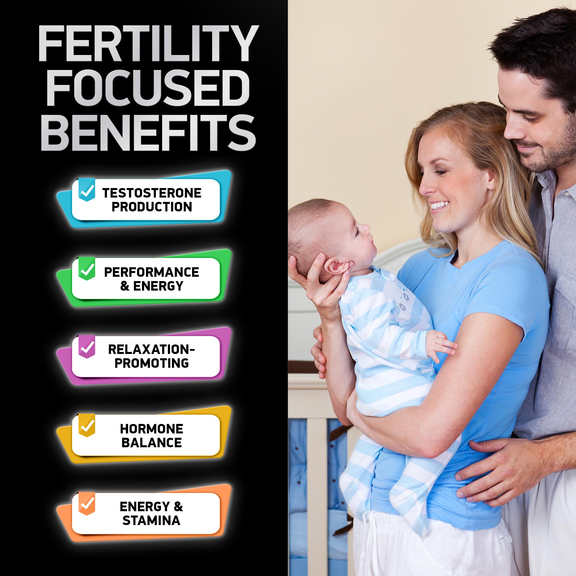 Fertility Supplements for Men - Zinc, Maca, Ashwagandha, L-Arginine - Male Vitality Conception for Him - Count and Motility Pregnancy Aid - Vitamins and Male Fertility Support Supplement - 120 Pills