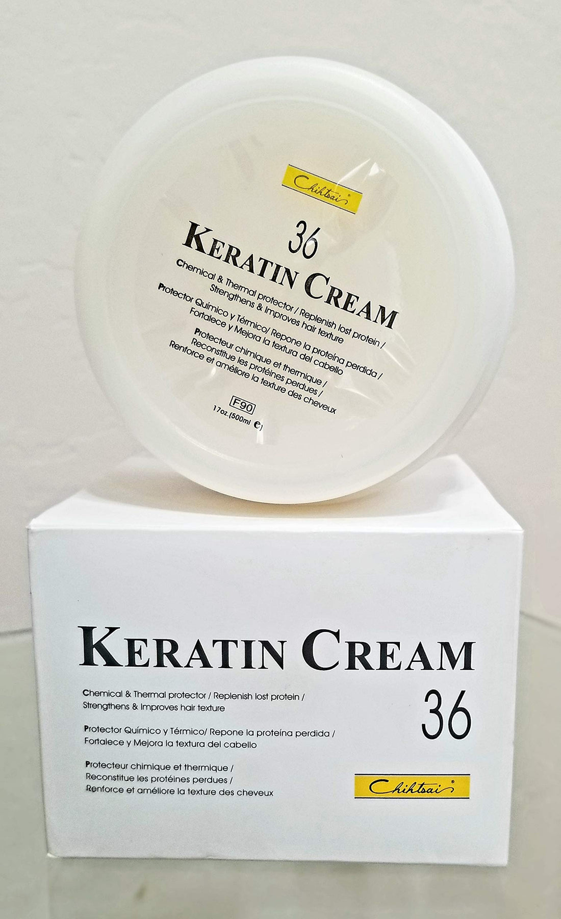 Chihtsai No.36 Keratin Cream (17oz/500ml) - Chemical & Thermal protector / Replenish lost protein/ Strengthens & Improves hair texture