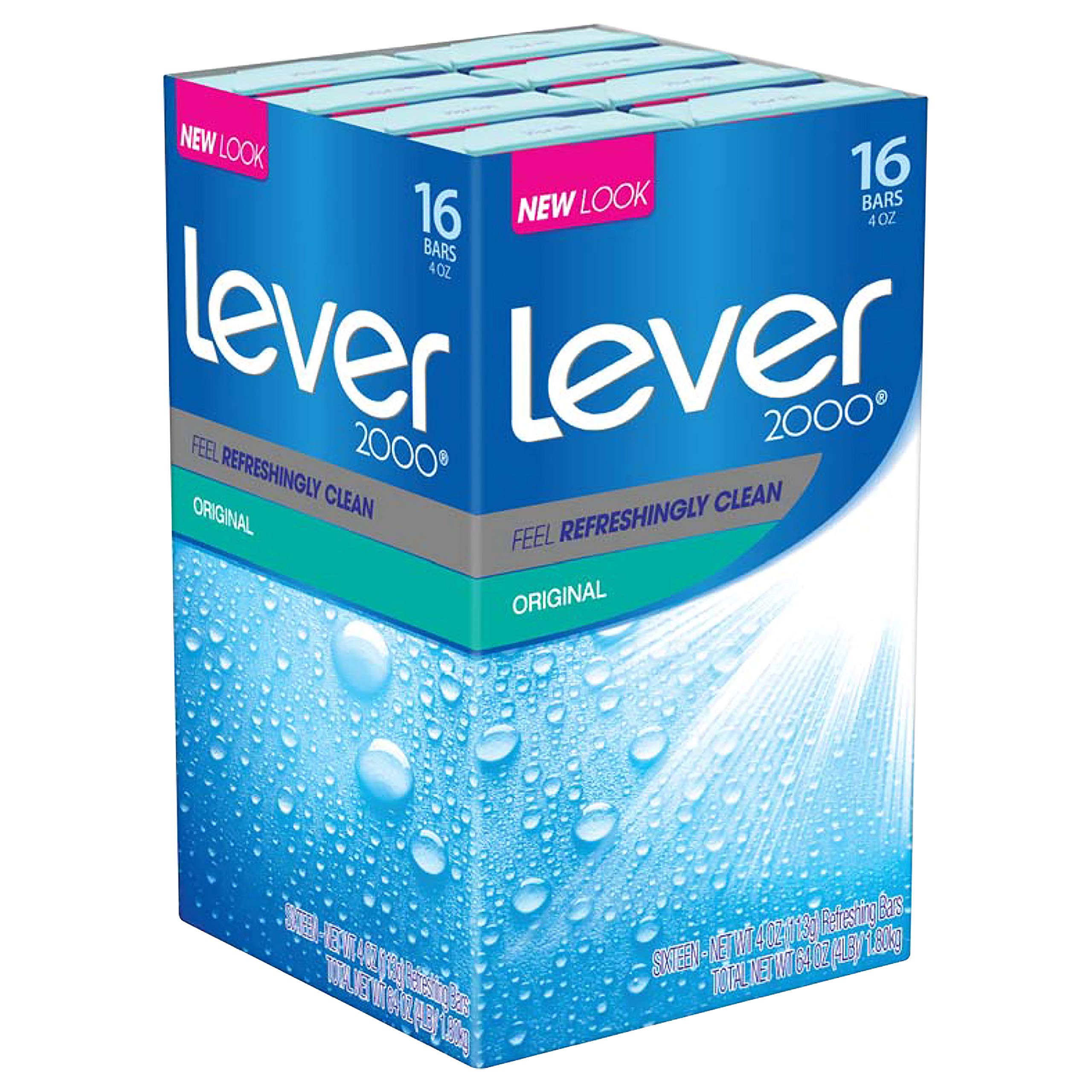 Lever 2000 Moisturizing Bar, Original, 4Ounce Bars in 16Count Packages (Pack of 2)