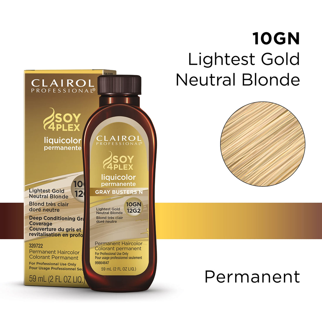 Clairol Professional Permanent Liquicolor for Hair, 10gn Gold Neutral Blonde, 2 oz.
