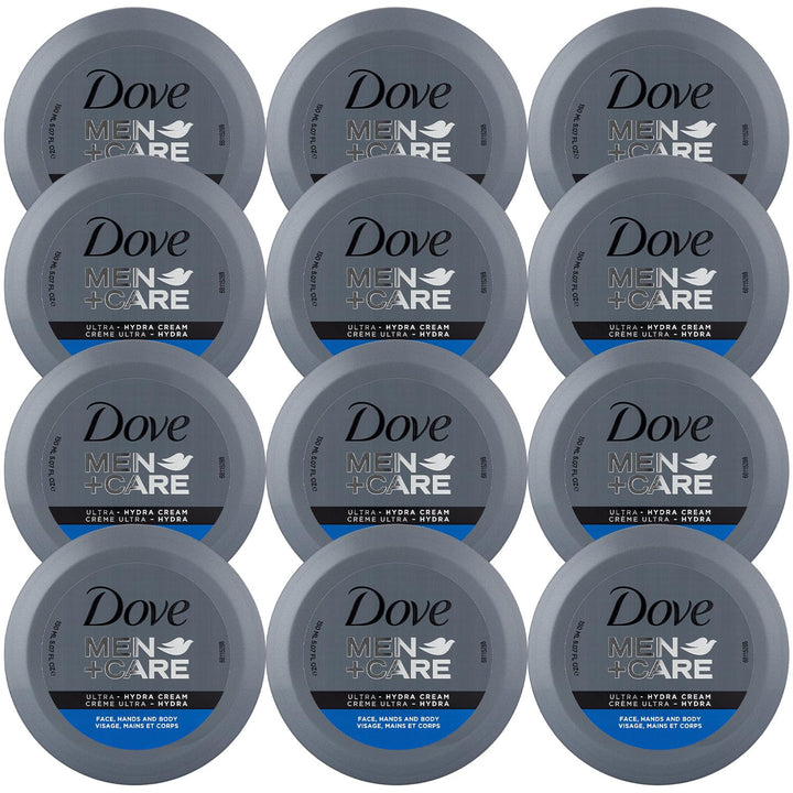 Dove Men+Care Ultra Hydra Cream - Dove Lotion, 3-In-1 Advanced Skin Care for Men, Face Cream, Hand Cream, and Body Lotion for Extremely Dry Skin, All Skin Types, 5.07 Fl Oz (Pack of 12)