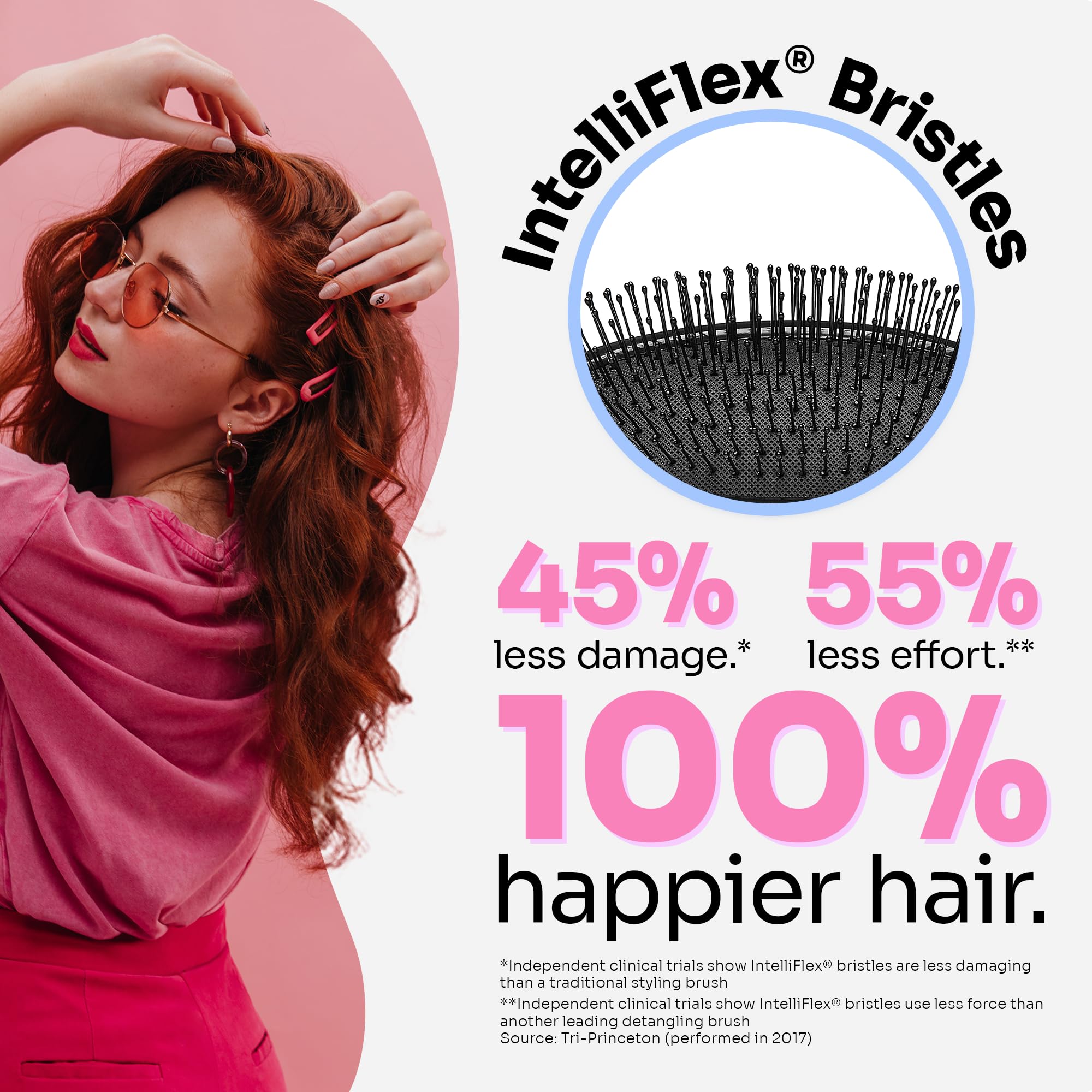 Wet Brush Original Detangler Hair Brush, Classic Black - Ultra-Soft IntelliFlex Bristles - Detangling Brush Glide Through Tangles With Ease For All Hair Types - For Women, Men, Wet & Dry Hair