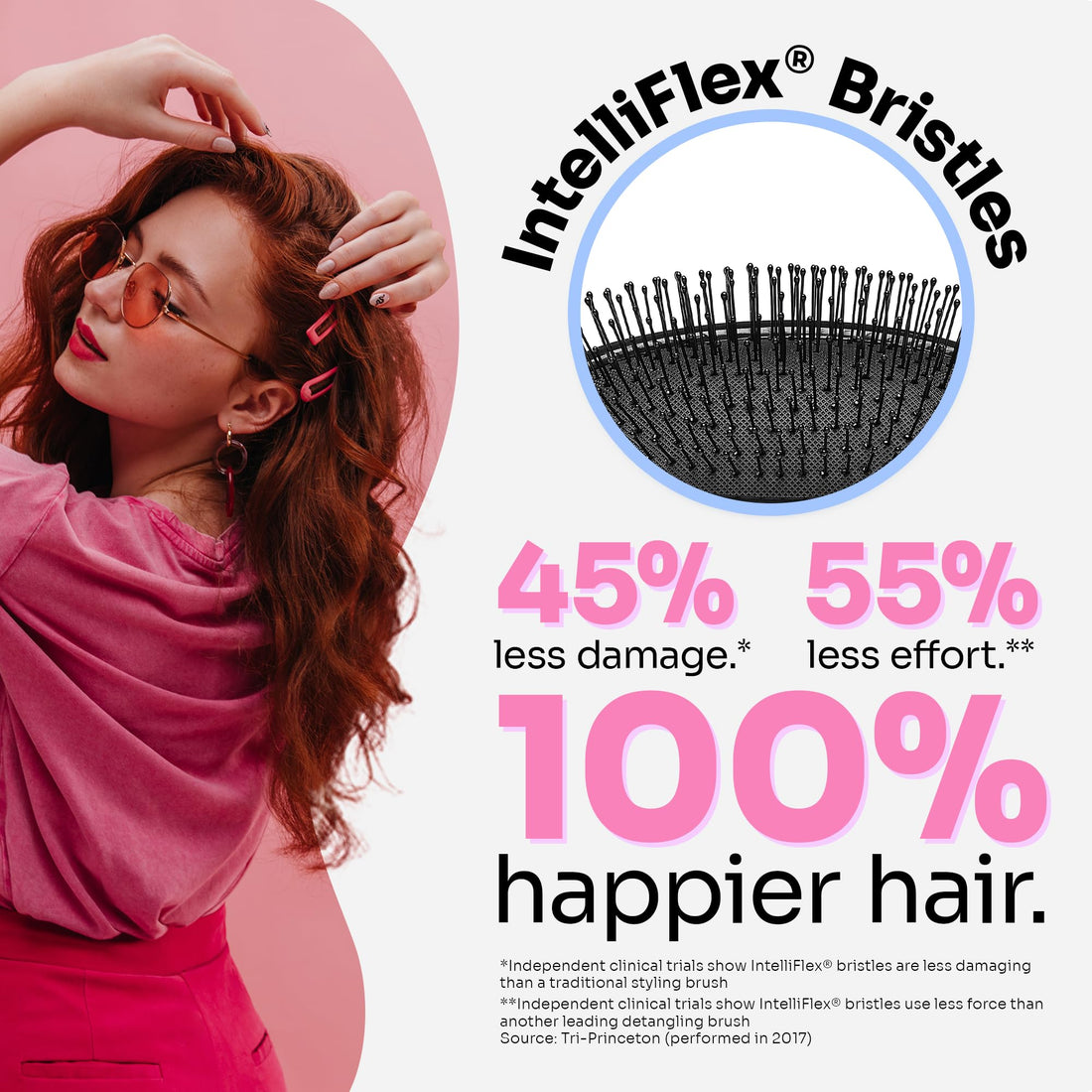 Wet Brush Original Detangler Hair Brush, Classic Black - Ultra-Soft IntelliFlex Bristles - Detangling Brush Glide Through Tangles With Ease For All Hair Types - For Women, Men, Wet & Dry Hair