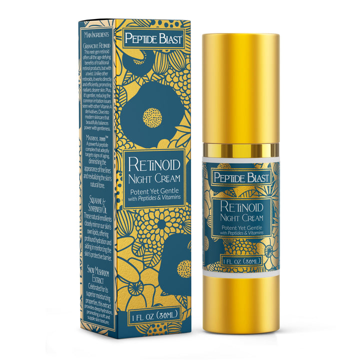 St. Croix Products Peptide Blast Retinoid Night Cream - Powerful Retinoid Renewal Cream with Peptides & Hyaluronic Acid - Anti Aging Moisturizer for All Skin Types