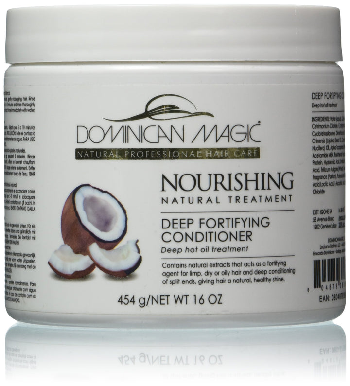 DOMINICAN MAGIC Nourishing Deep Fortify Conditioner – 16oz - Intensive Repair & Hydration for Dry, Damaged, or Curly Hair - Strengthens, Softens & Restores Shine