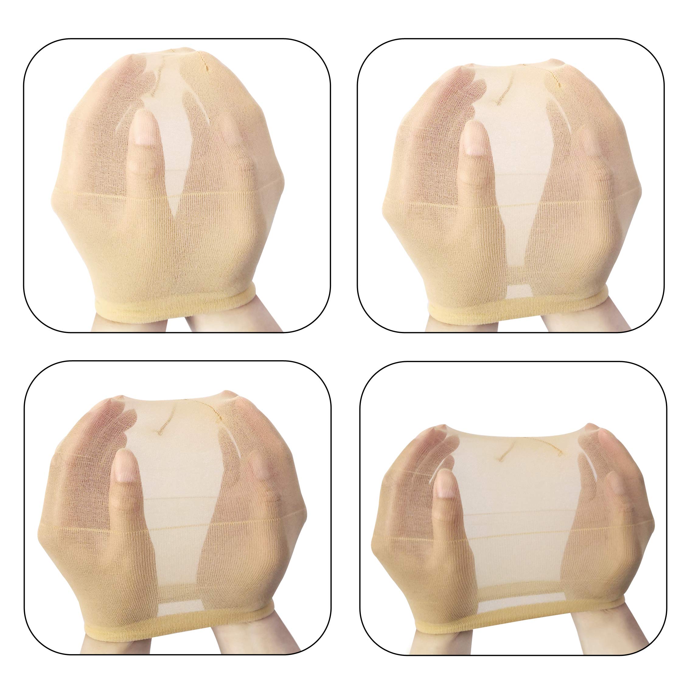 12 pieces Beige Stocking Wig Caps Nylon Breathable Wig Caps Premium Stretchy Wig Caps Soft Lightweight Wig Cap Hairnet for Women Wigs (Beige)