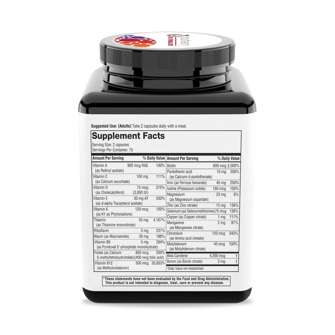 Youtheory High Potency Multi GLP-1 Support - High Absorption Multivitamins - for Immune Support & Bone Health - Gentle on Stomach - Vitamin D, C, Iron & More - 150 Vegetarian Capsules