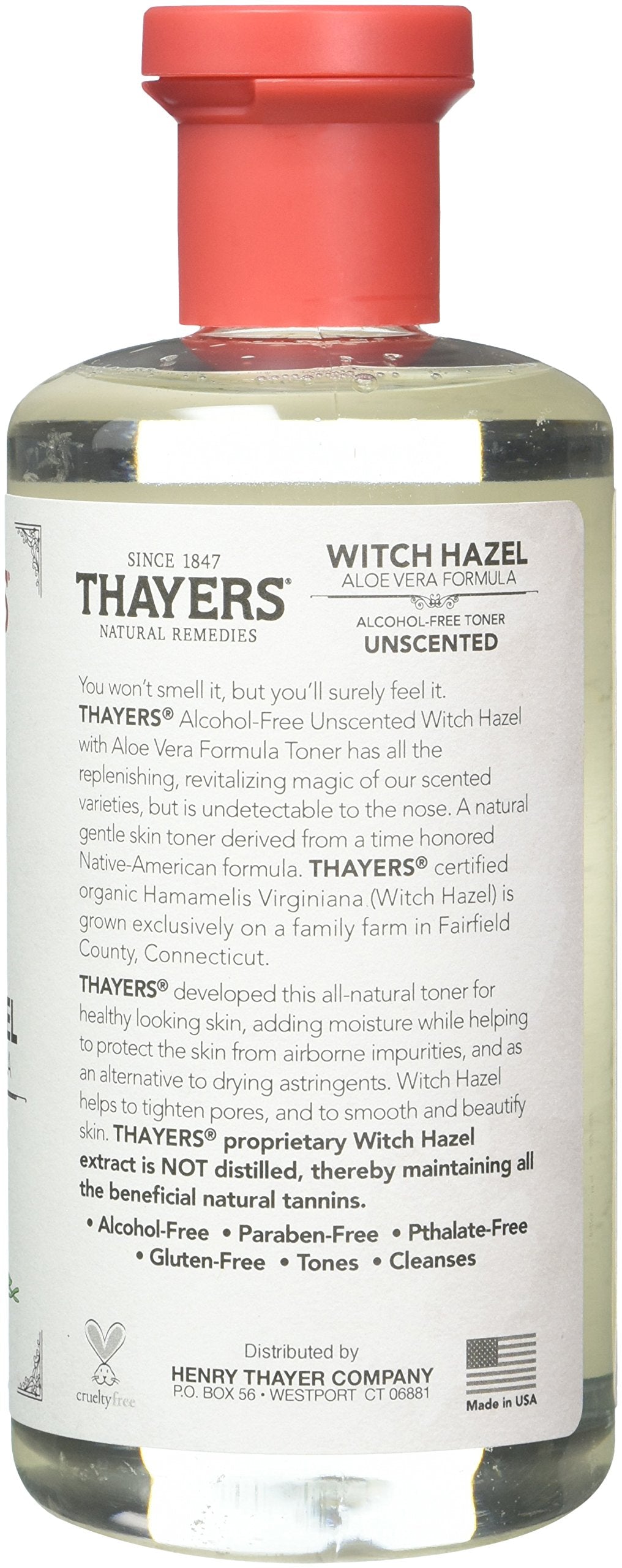 Thayers Alcohol-Free Unscented Witch Hazel And Aloe Vera Formula Toner 12 Oz. (Pack Of 2)