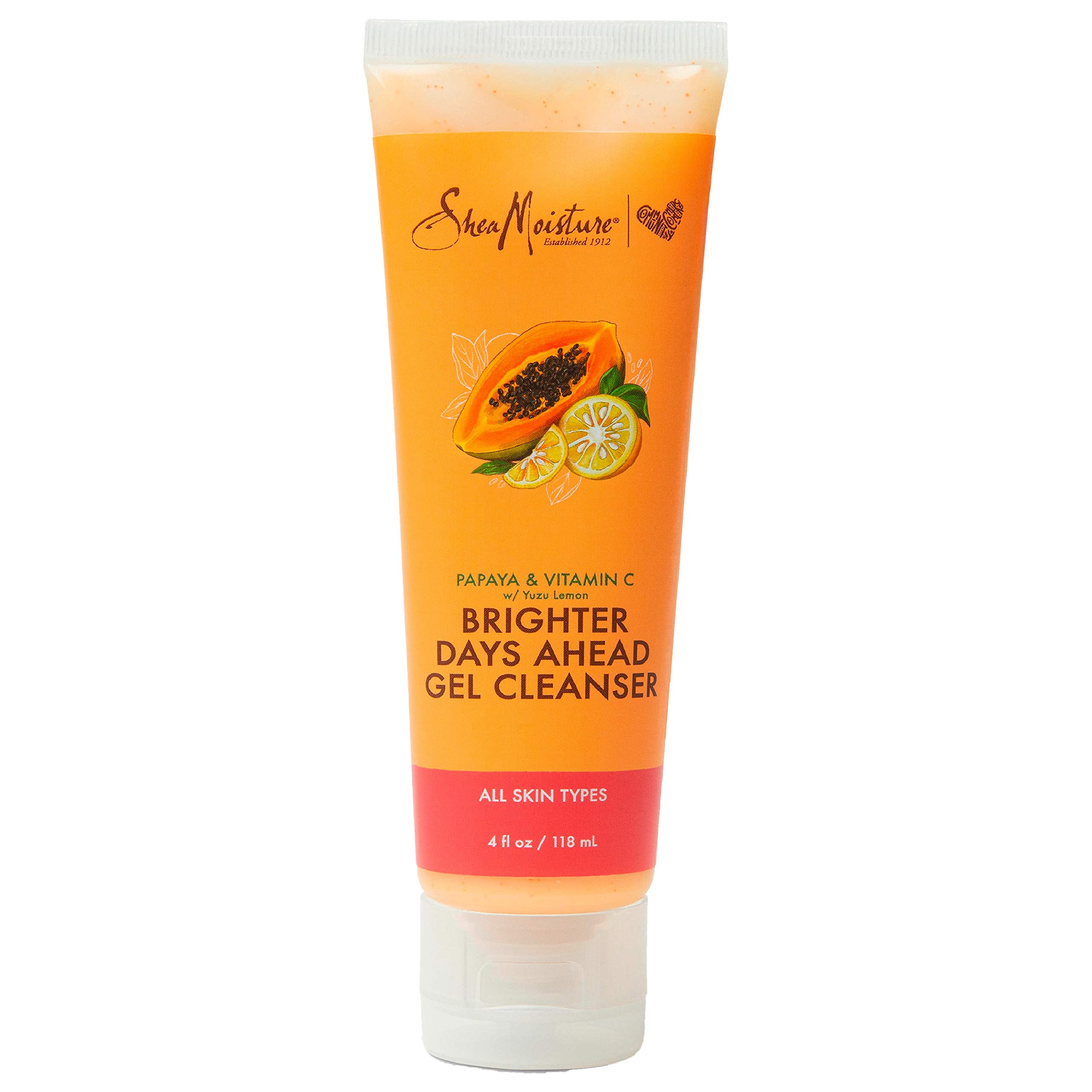 Sheamoisture Gel Cleanser For Dull, Uneven Skin Tone Papaya and Vitamin C Face Cleanser For Uneven Skin Tone 4 oz