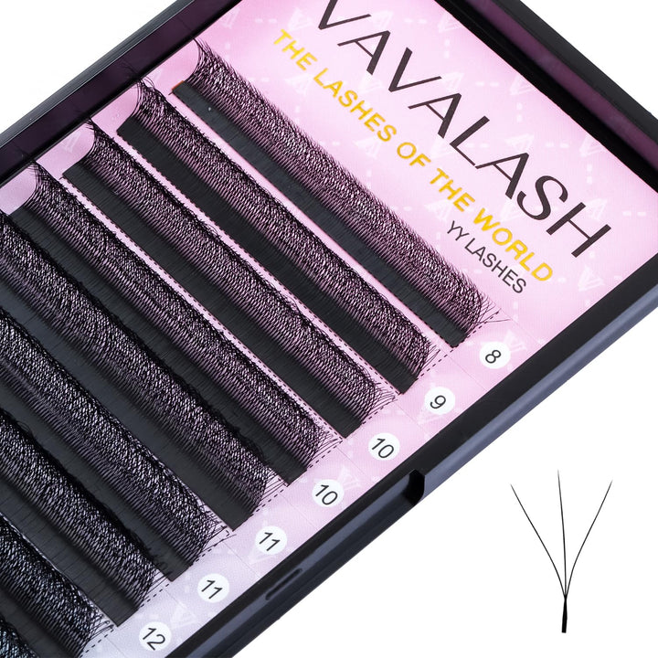 VAVALASH W-shaped Eyelash Extension 3D Premade Fans 0.07 D Curl Volume Lash Extensions Easy Fanning Lashes Matte Black Volume Premade Cluster W Lashes(W Shaped-3D-0.07-D-8mm)