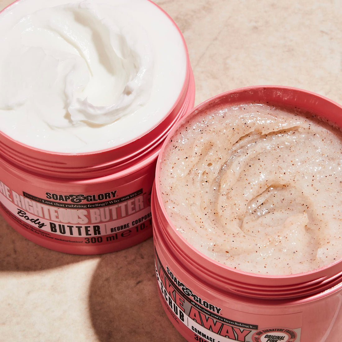 Soap & Glory The Righteous Butter Moisturizing Body Butter - Skin Hydration Body Moisturizer with Vitamin E, Rosehip Seed Oil & Shea Butter - Rich Body Cream for Soft & Smooth Skin (50ml)