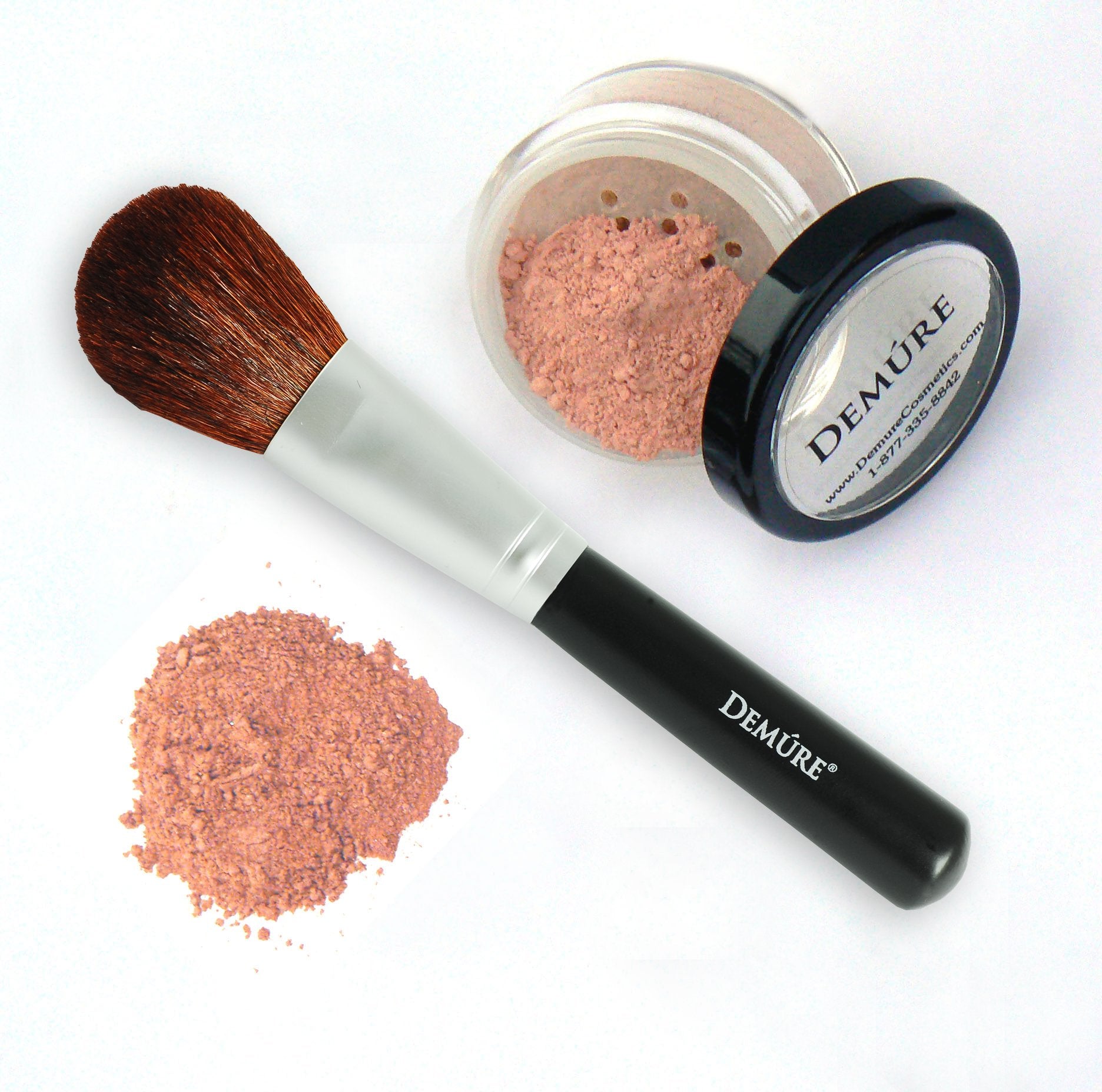 Natural Goat'S Hair Blush Brush By Demure Cosmetics, Two For One!