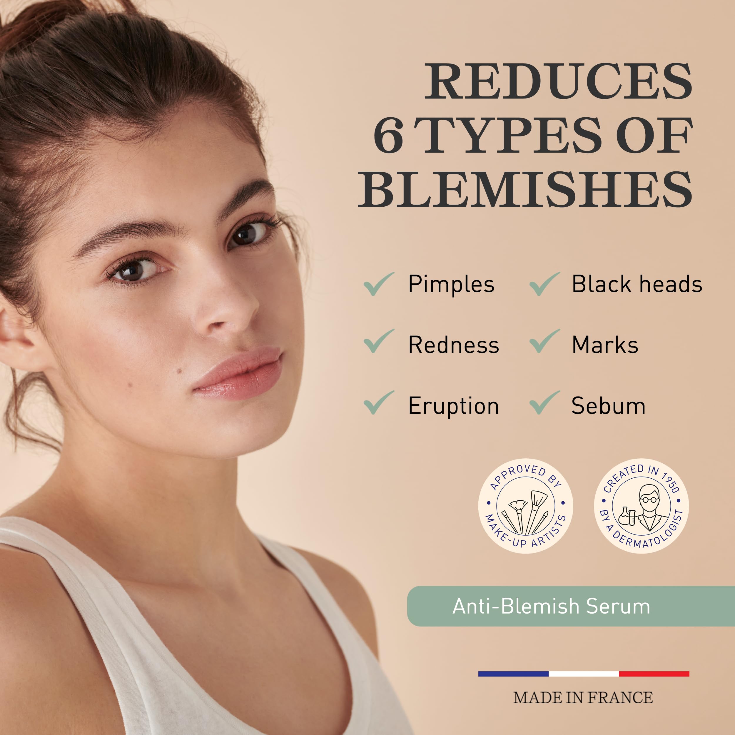 Embryolisse Anti-Blemish Face Serum - Anti Pimples & Black Heads Treatment for Oily to Combination Skin, 1.01 Fl Oz