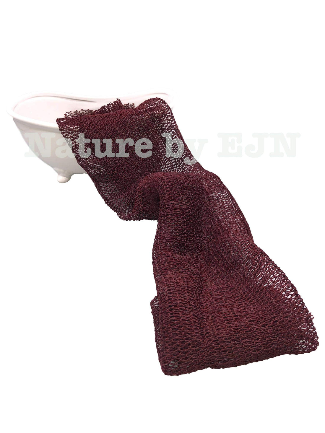 Nature by EJN - Net Bath Sponge, Customized N1 Weave, NKN Naturals, Long, Skin Exfoliation, African, Ghana, Porous, Stretches Horizontally to Approximately 49 (Brown)