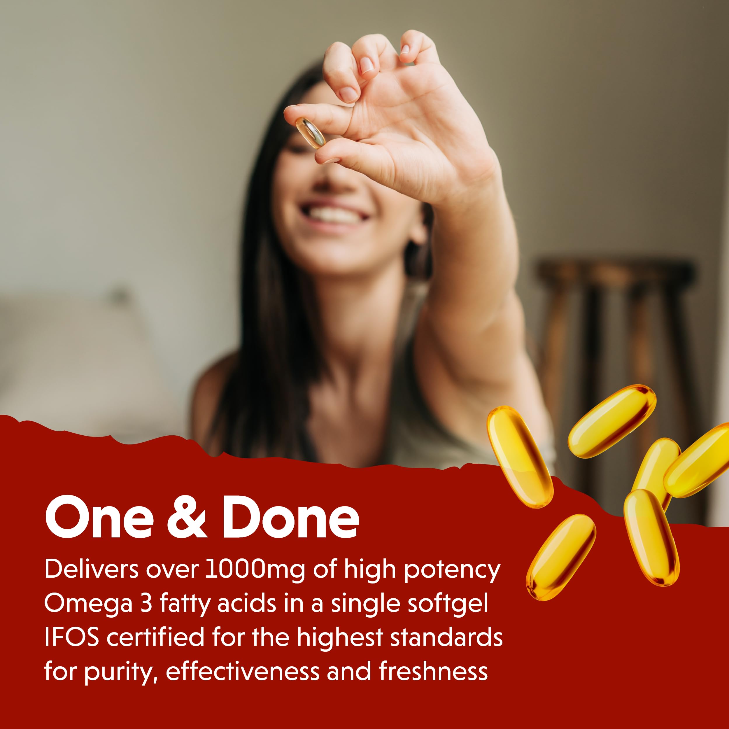 Barlean's Ideal Omega 3 Fish Oil Supplement, 1,000 mg Softgels, Pharmaceutical Grade EPA & DHA for Brain, Joint, & Heart Health, Orange Flavor, 60 ct